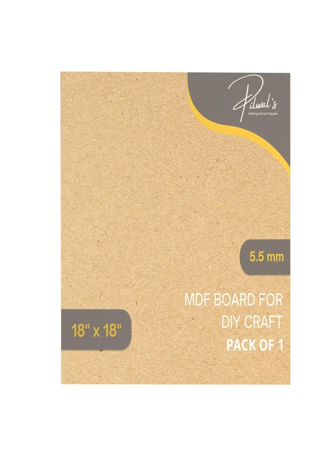 Pilwal's ™ 18 x 18 inch MDF Boards - 5.5 mm Thick MDF Smooth Unfinished SQUARE Boards - MDF Sheets Coutouts for craft DIY Art, lippan art, Painting, Decoupage, Resin Art, Pyrography, Laser Cutting (18"x18" inch,1 Piece) - Image 1